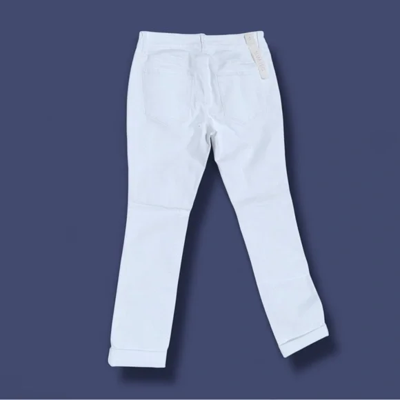 Ann Taylor Modern Slim Straight Leg White Jeans Size 6 - Picture 4 of 5